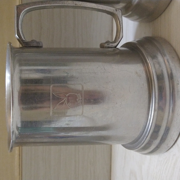 Vintage Pair of Playboy Aluminum & Glass Beer Steins - Picture 2 of 6
